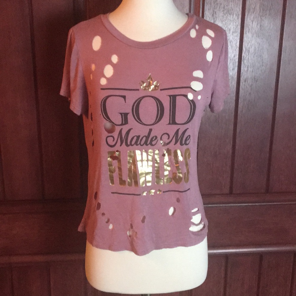 Love J USA ripped short sleeve tee size small